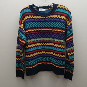 Vintage Sakura Sport Striped 90's Knit Sweater Colorful Multicolor  Medium USA